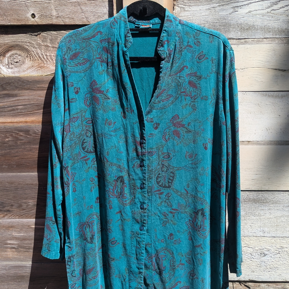 Teal Paisley Tianello Shirt